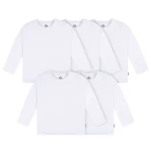 5-Pack Baby & Toddler White Long Sleeve Tees