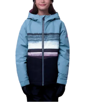 686 Girl's Athena Insulated Snowboard Jacket Steel Blue Colorblock 2024