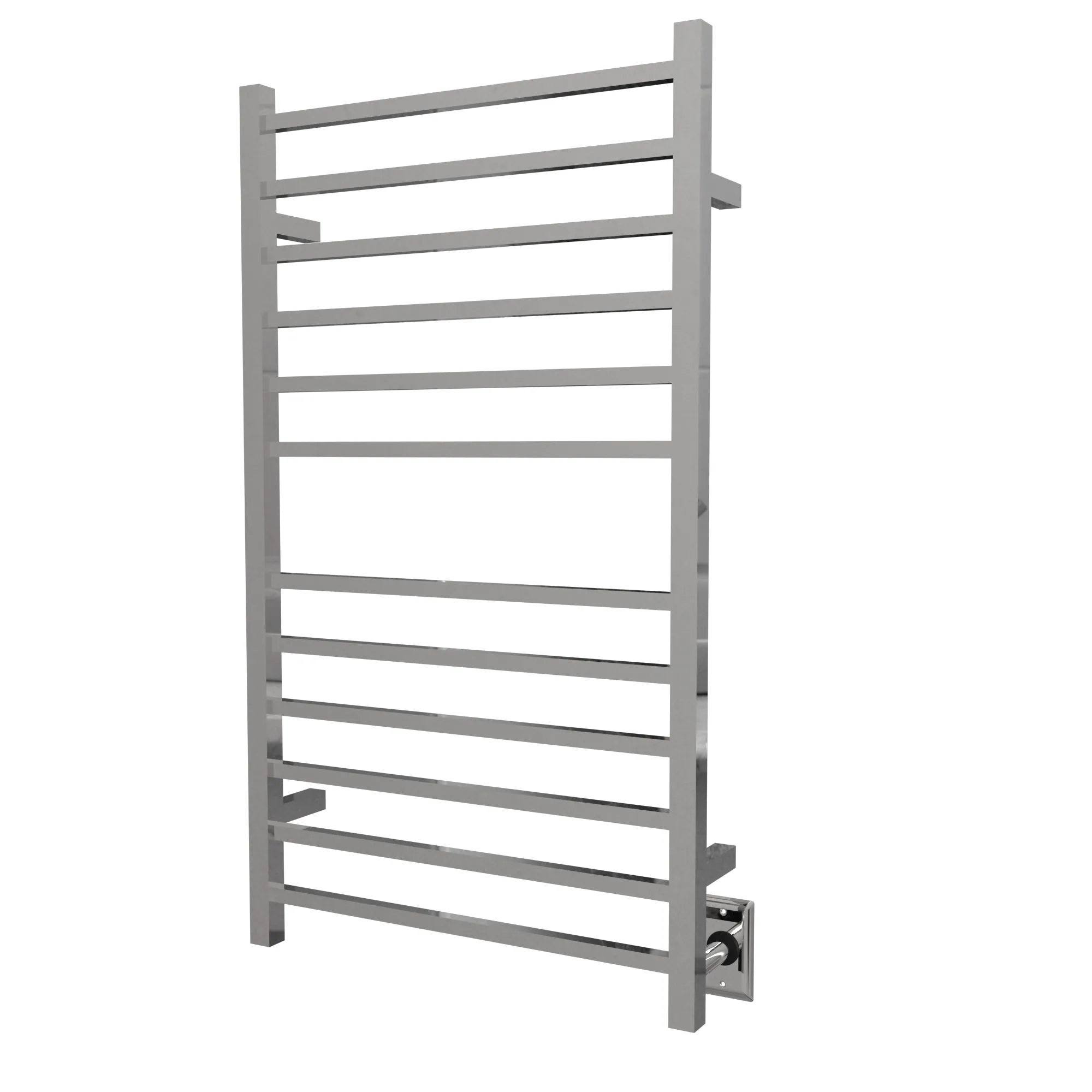 Amba RSWHL-P Radiant Large Square Hardwired   Plug-in Combo 12 Bar Towel Warmer in Polished