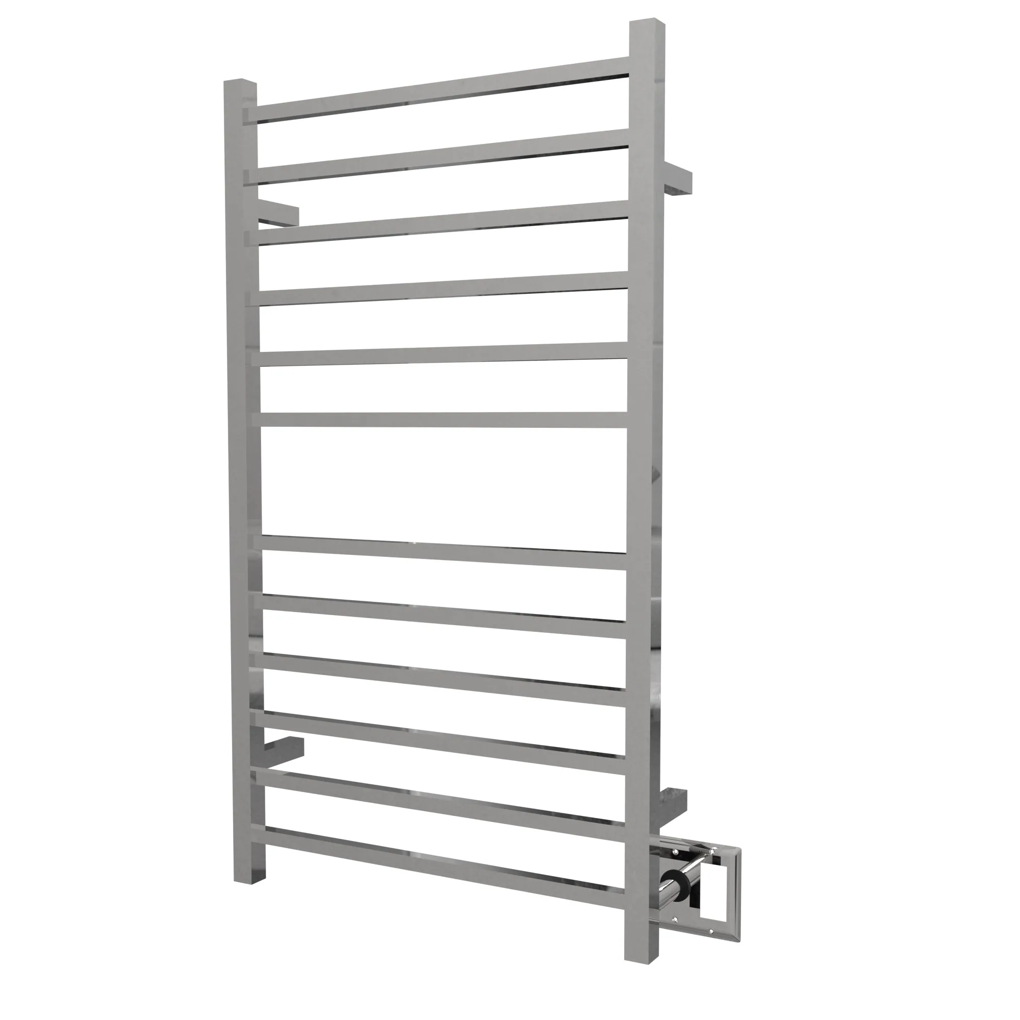 Amba RSWHL-P Radiant Large Square Hardwired   Plug-in Combo 12 Bar Towel Warmer in Polished