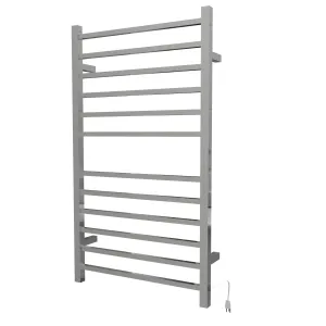 Amba RSWHL-P Radiant Large Square Hardwired   Plug-in Combo 12 Bar Towel Warmer in Polished