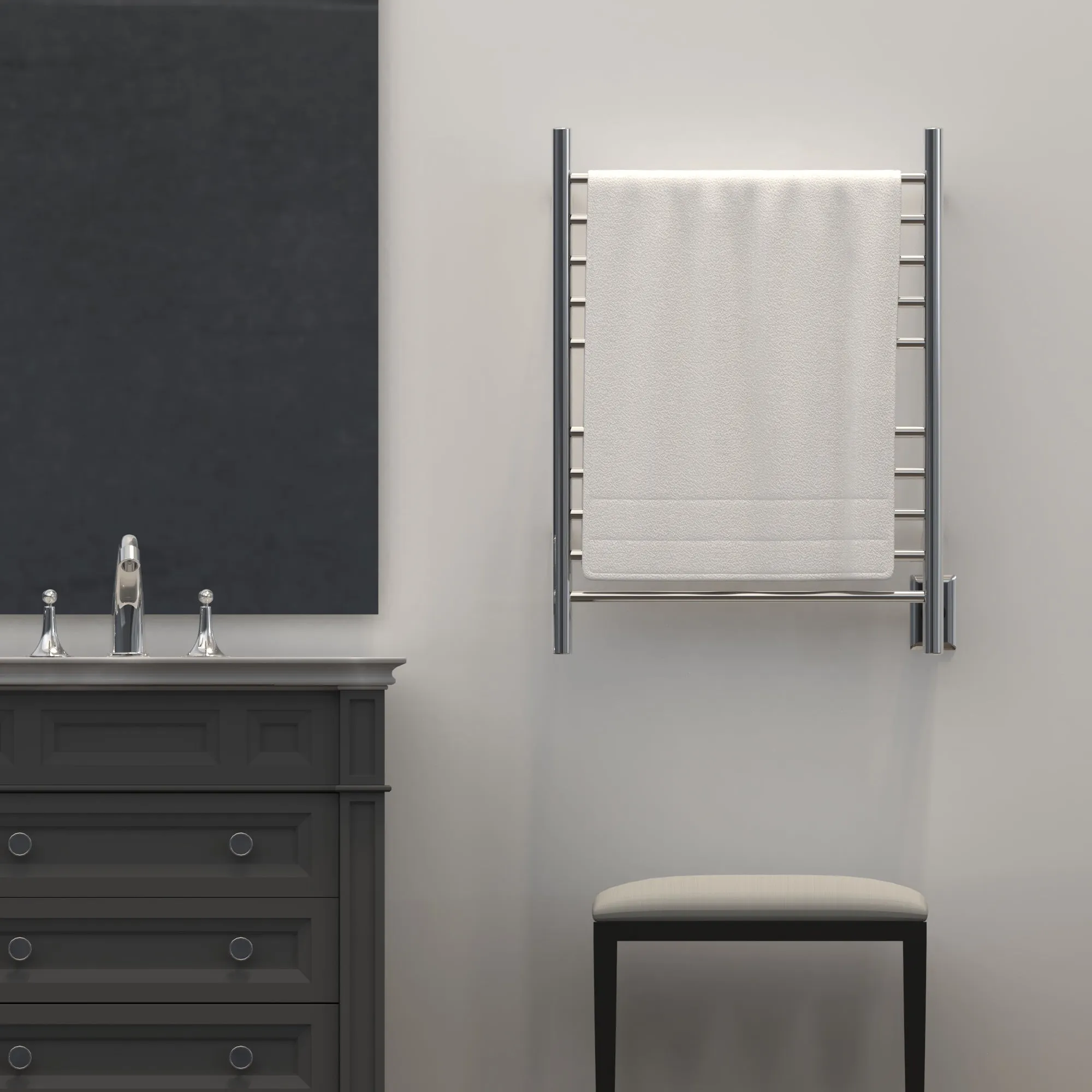 Amba RWH-SP Radiant Hardwired   Plug-in Combo Straight 10 Bar Towel Warmer in Polished