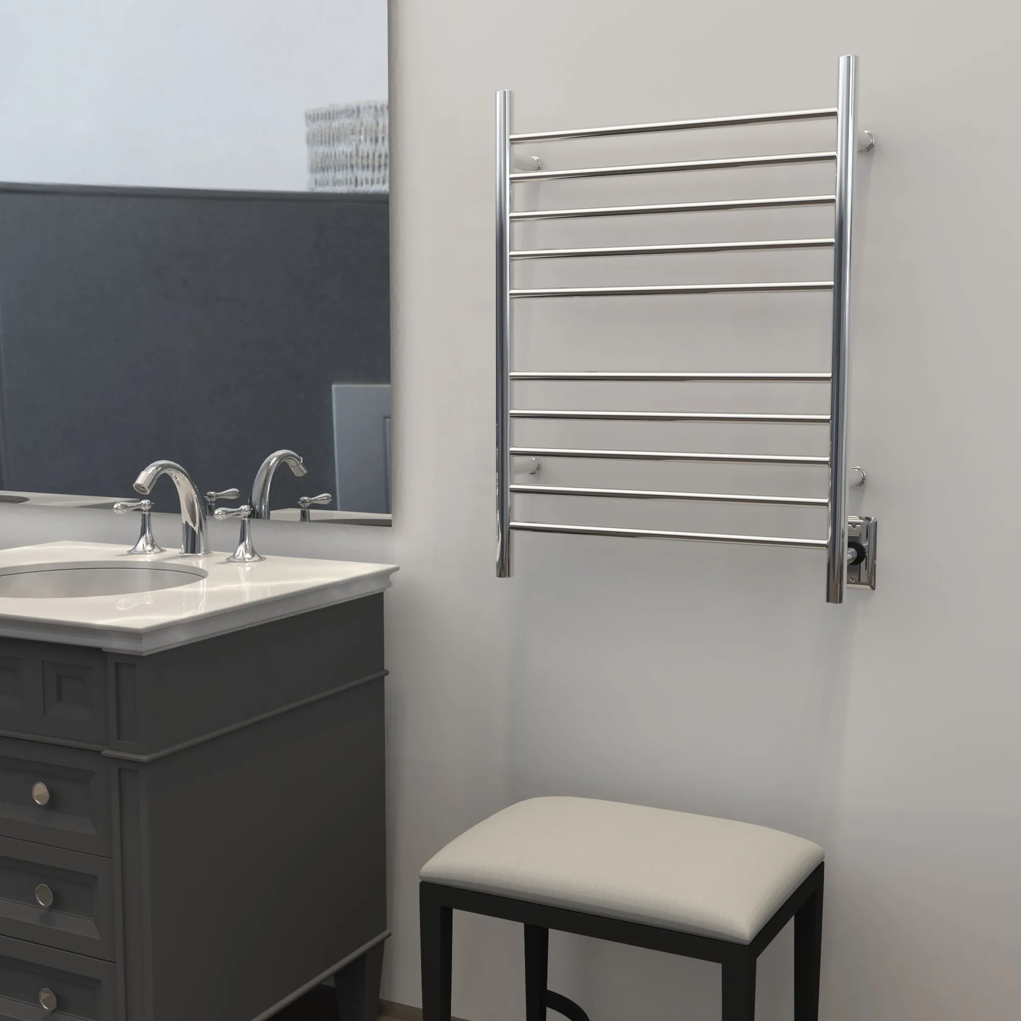 Amba RWH-SP Radiant Hardwired   Plug-in Combo Straight 10 Bar Towel Warmer in Polished