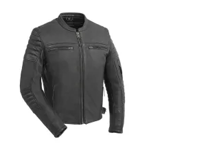 Black FIM277CDMZ | Commuter - Men's Motorcycle Leather Jacket  - Black