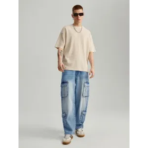 Blue Baggy Cargo Jeans