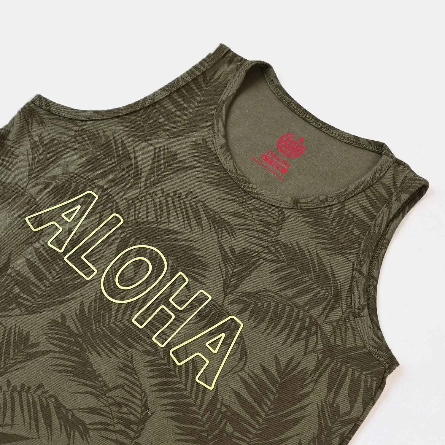 Boys Cotton Sando Aloha - Olive