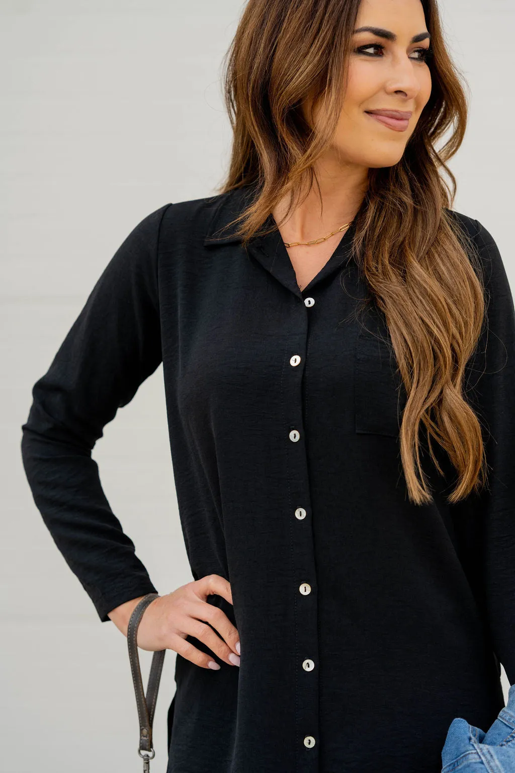 Classy Tunic Button Up Blouse