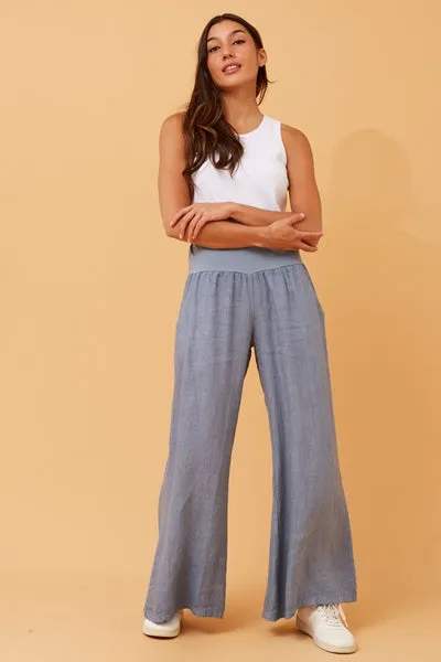 Claudia Wide Leg Linen Pant