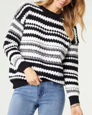 Coco and Carmen Noelle Textured Stripe Sweater - 2439055