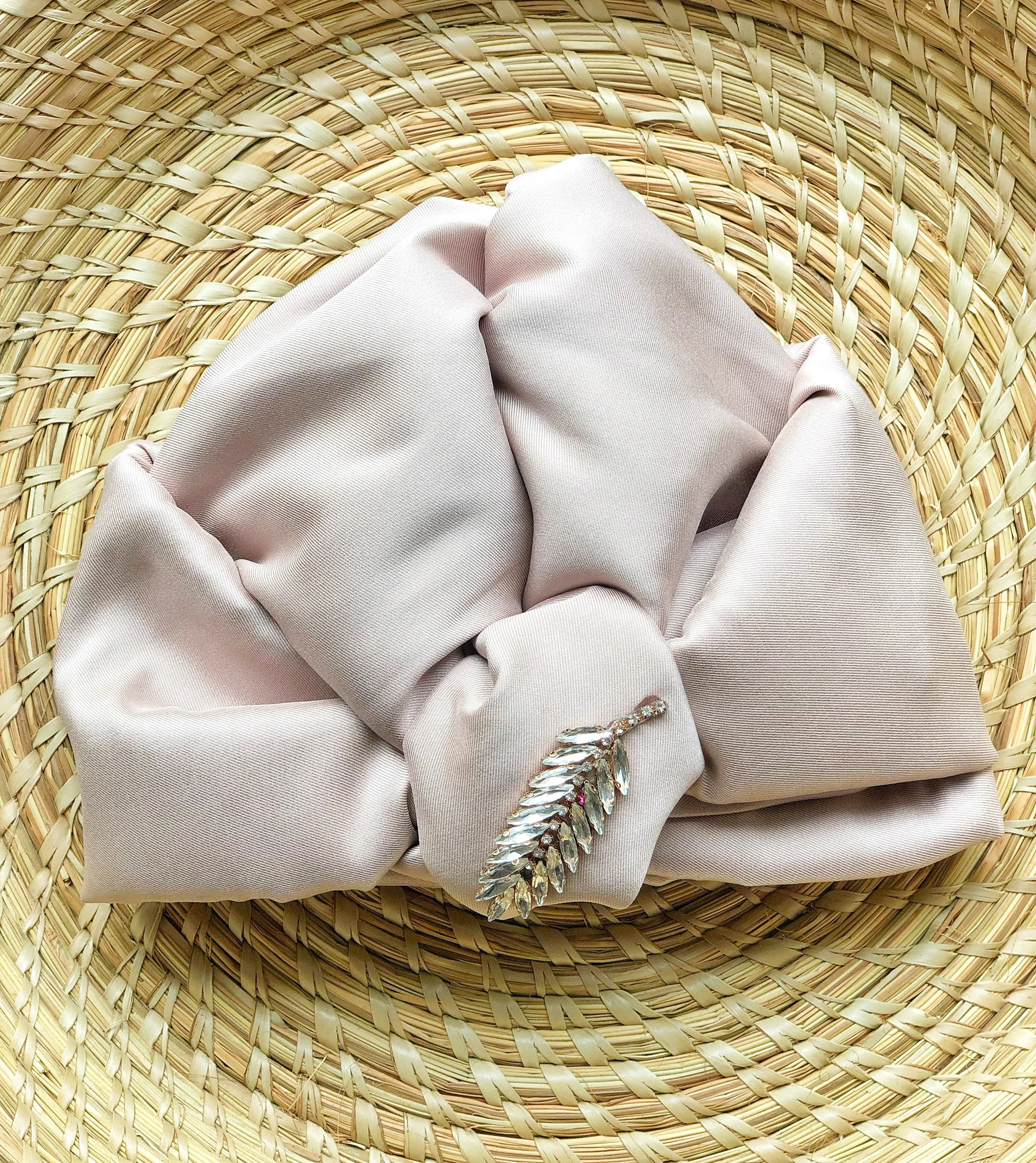 Embellished taffeta turban