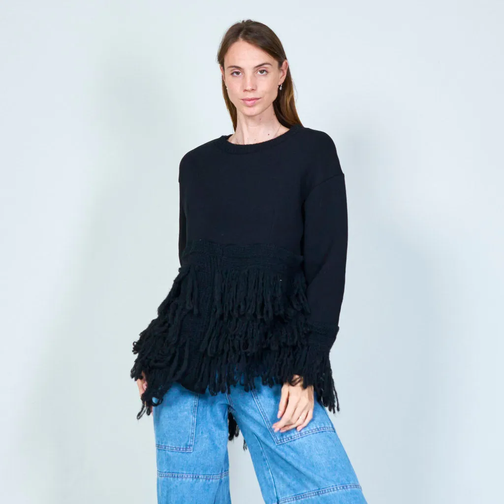 Fashionable fringe sweater wholesale