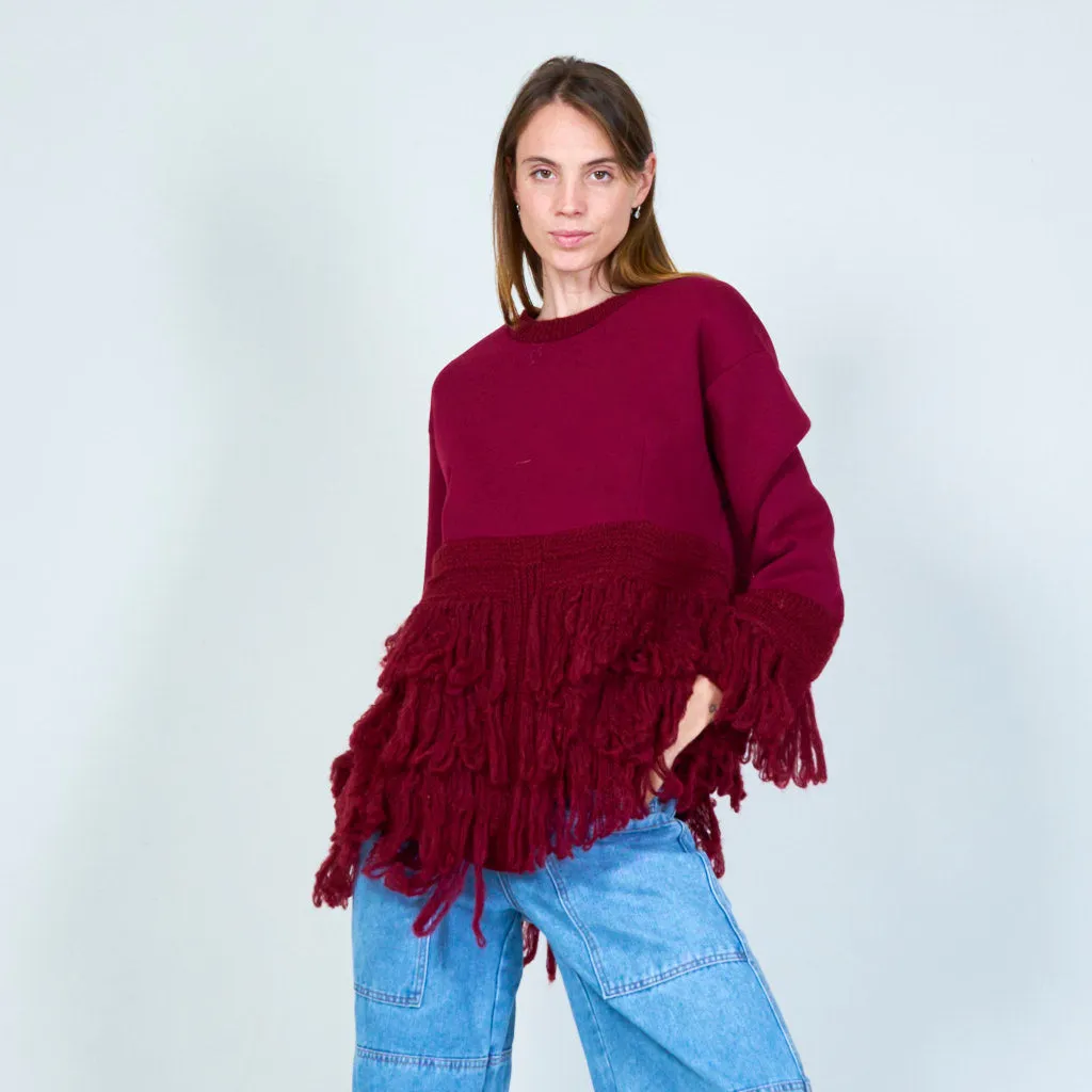 Fashionable fringe sweater wholesale