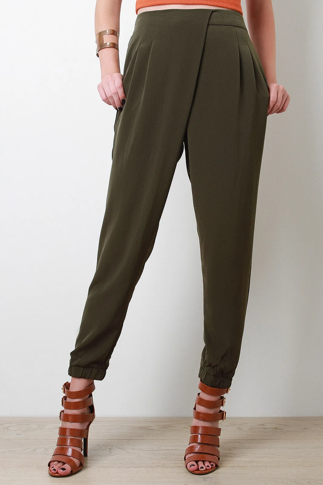 Front Cross Covered Jogger Pants