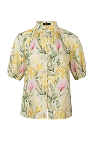 GDS Desiree Floral Linen Blouse | Yellow