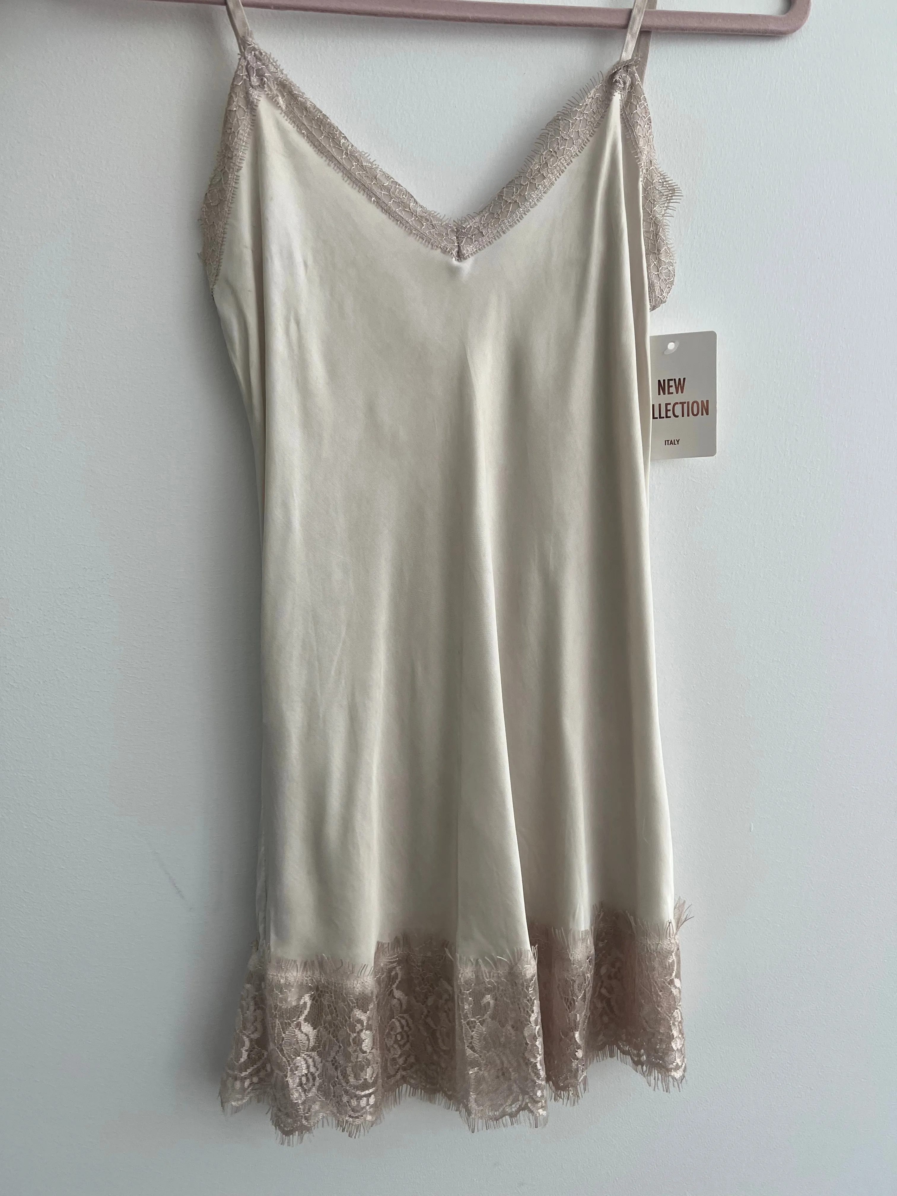 Lace and charmeuse cami