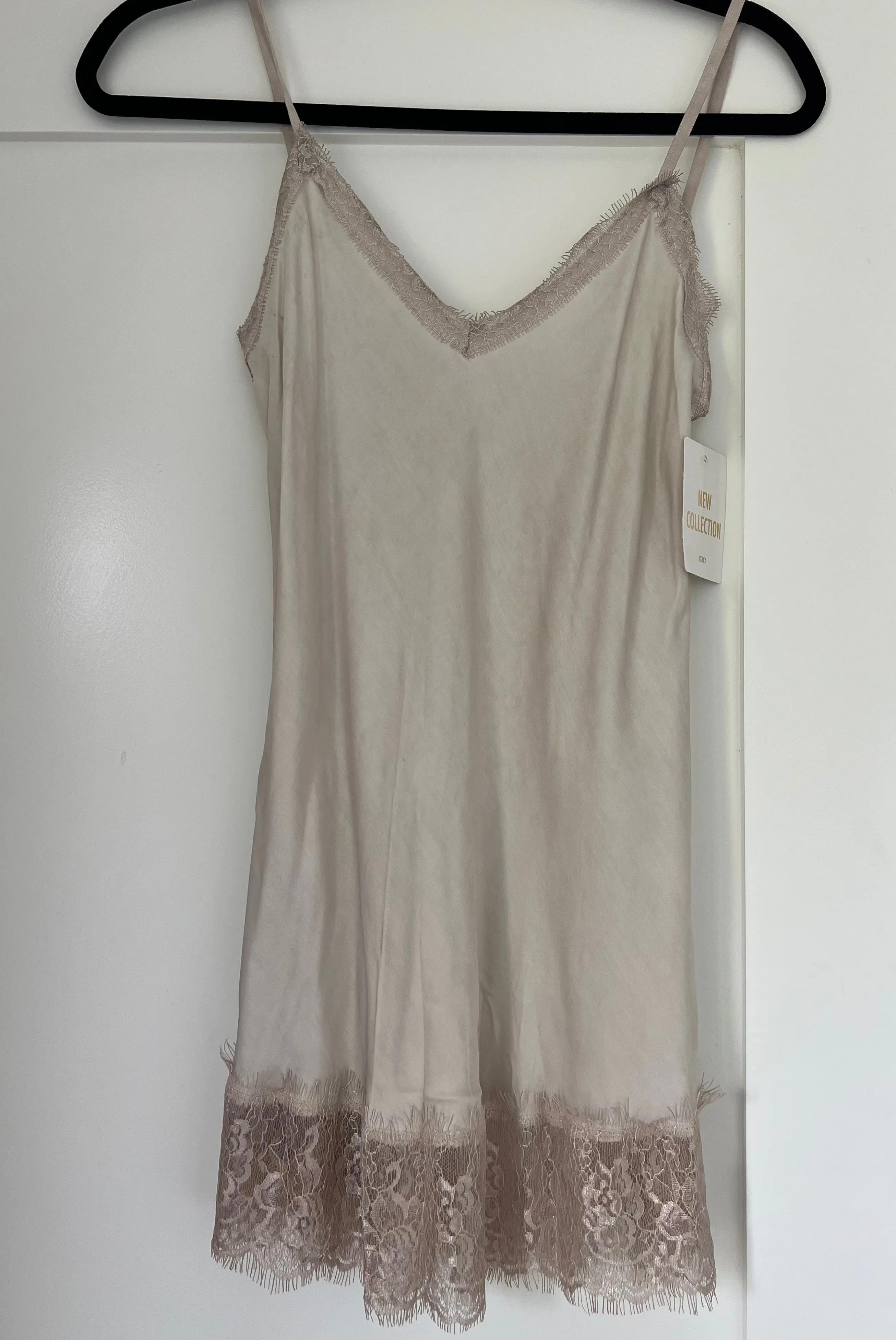 Lace and charmeuse cami