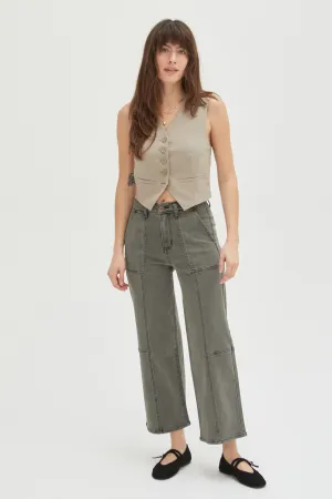 Lawson Relaxed Ankle Crop Olive Overdye