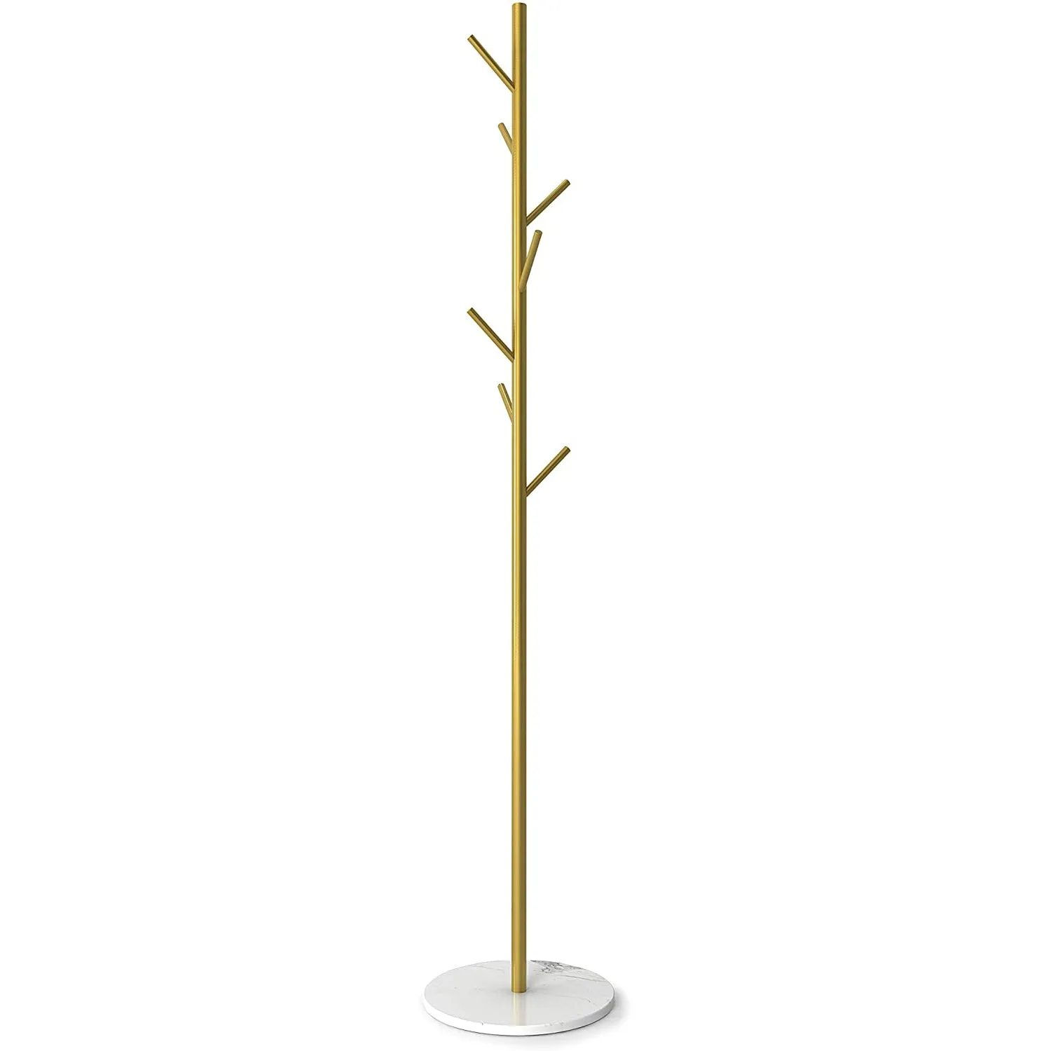 Metal Coat Rack with Stable Marble Base With-Gold