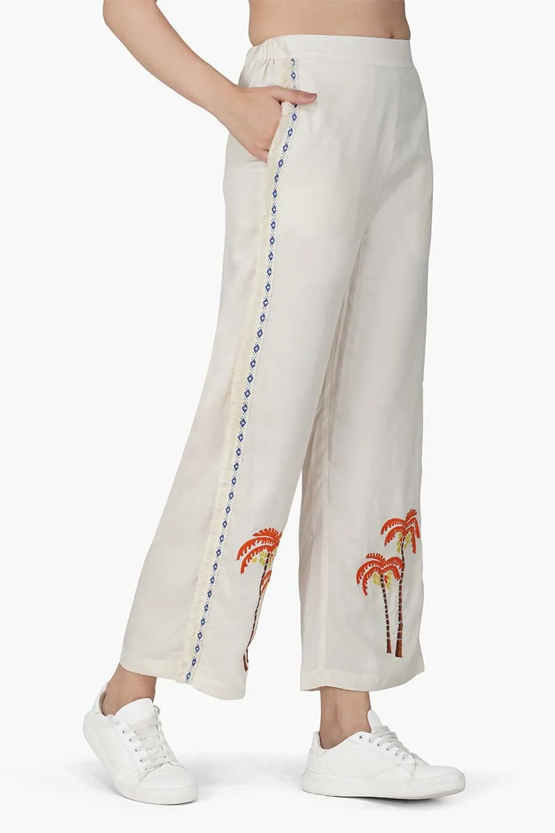 Palm Queen Embellished Relaxed Pant