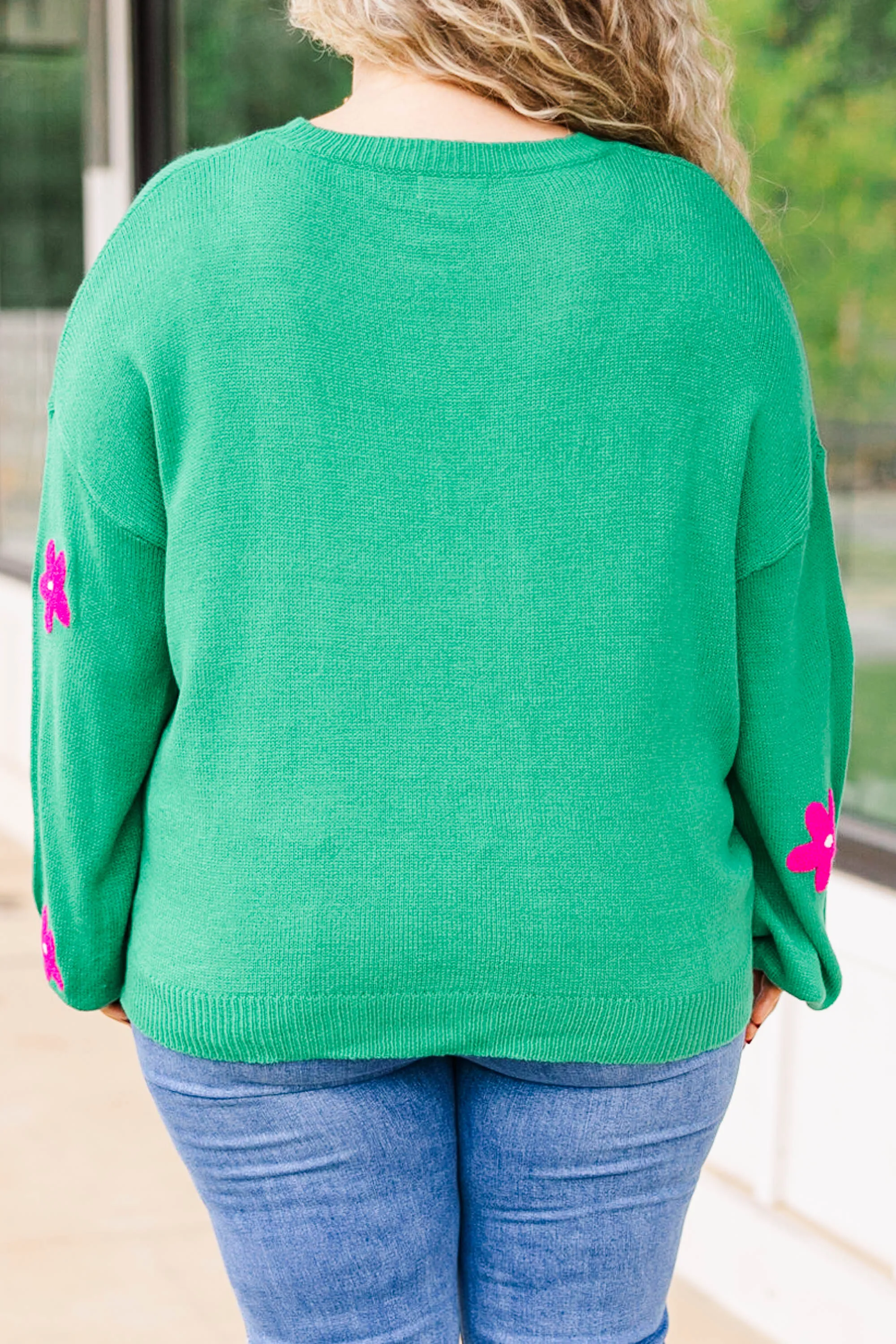 Peony For Your Thoughts Sweater, Green