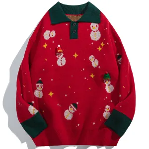 PopFlying Christmas Sweater Full Cute Snowman