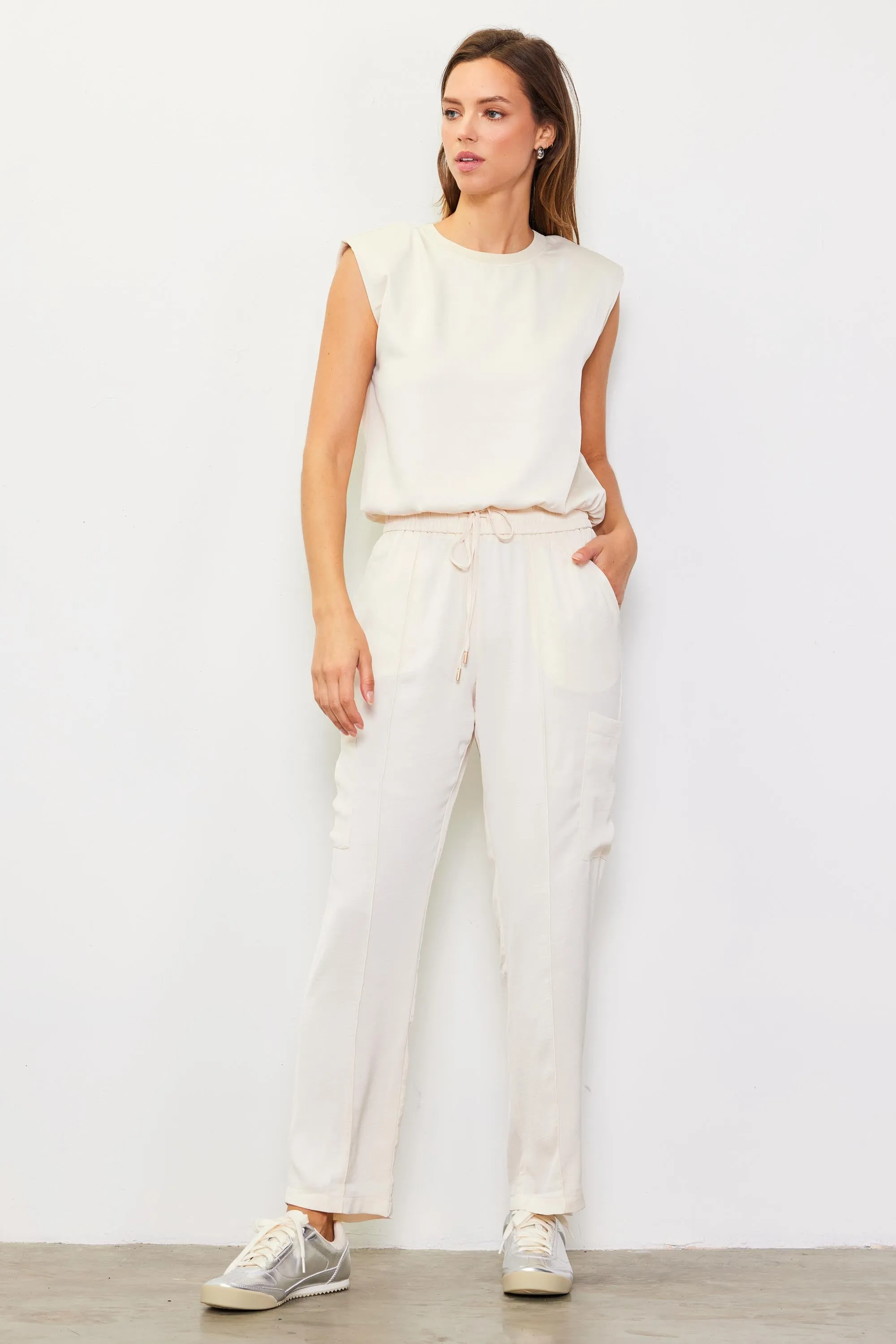 Relaxed Utility Pintucked Pants