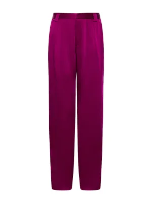 Satin Relaxed Pleated Pants