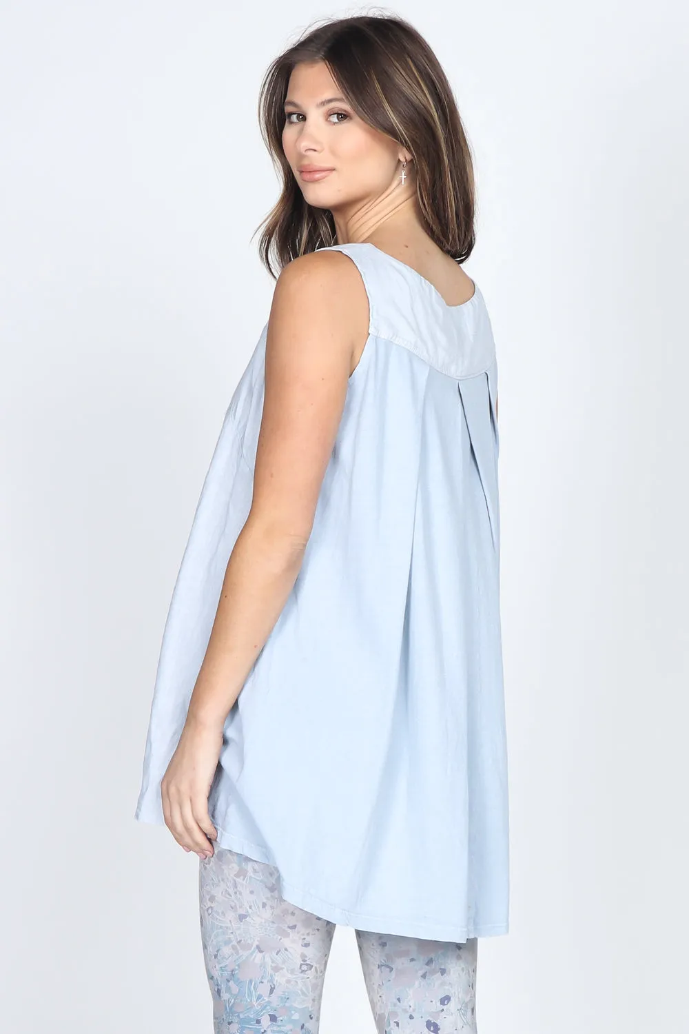 Sleeveless Boat Neck Tunic