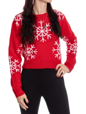 Snowflake Holiday Cropped Sweater