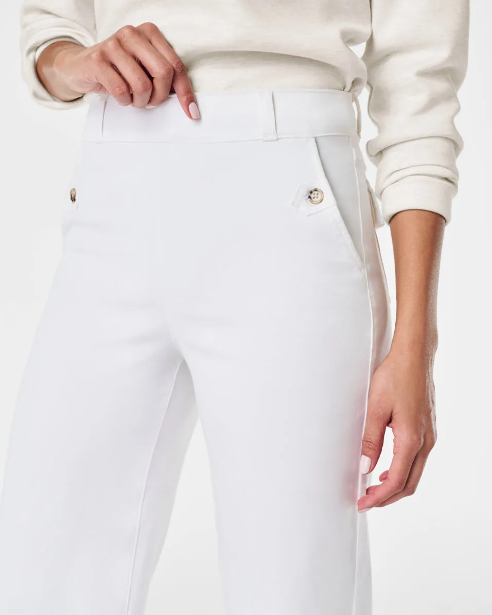 STRETCH TWILL CROPPED WIDE LEG PANT