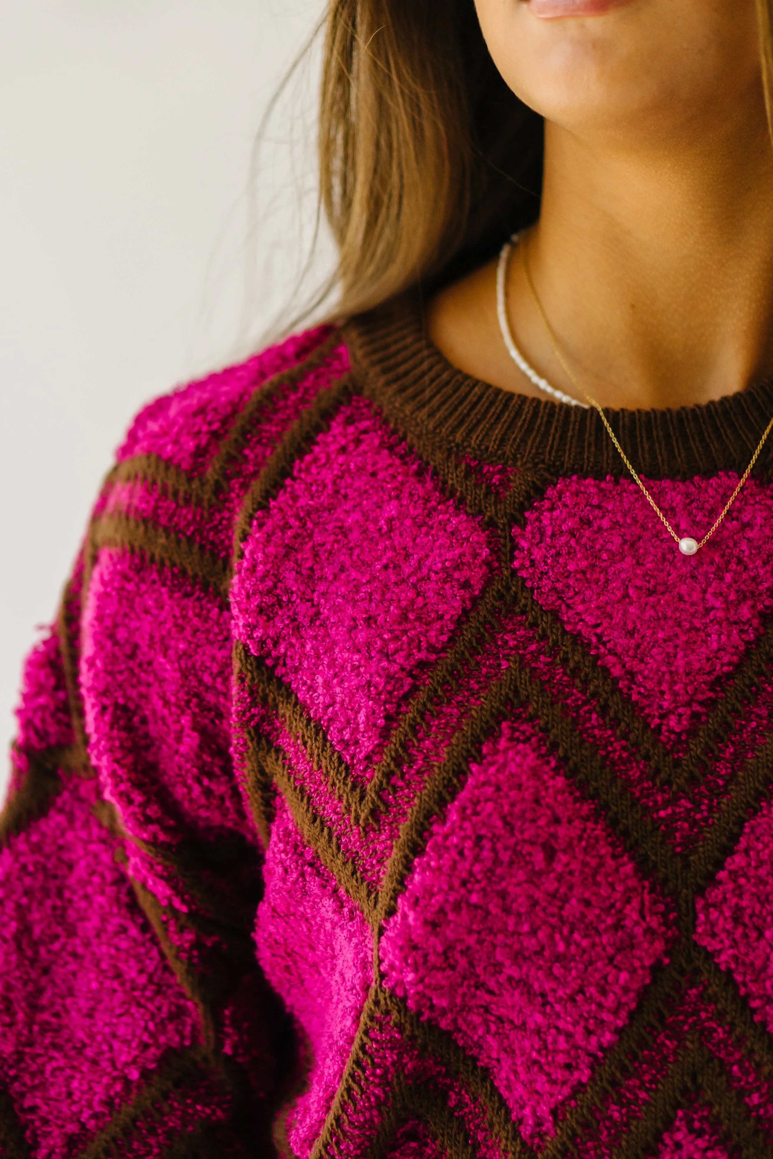 The Lockhart Textured Sweater in Magenta