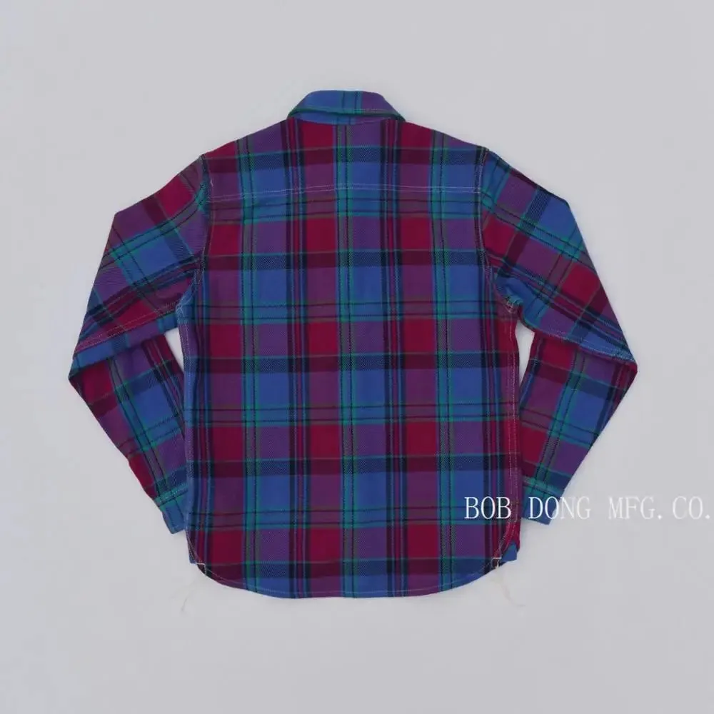 Ultra Heavy Duty Cotton Plaid Shirts with Turn-down Collar