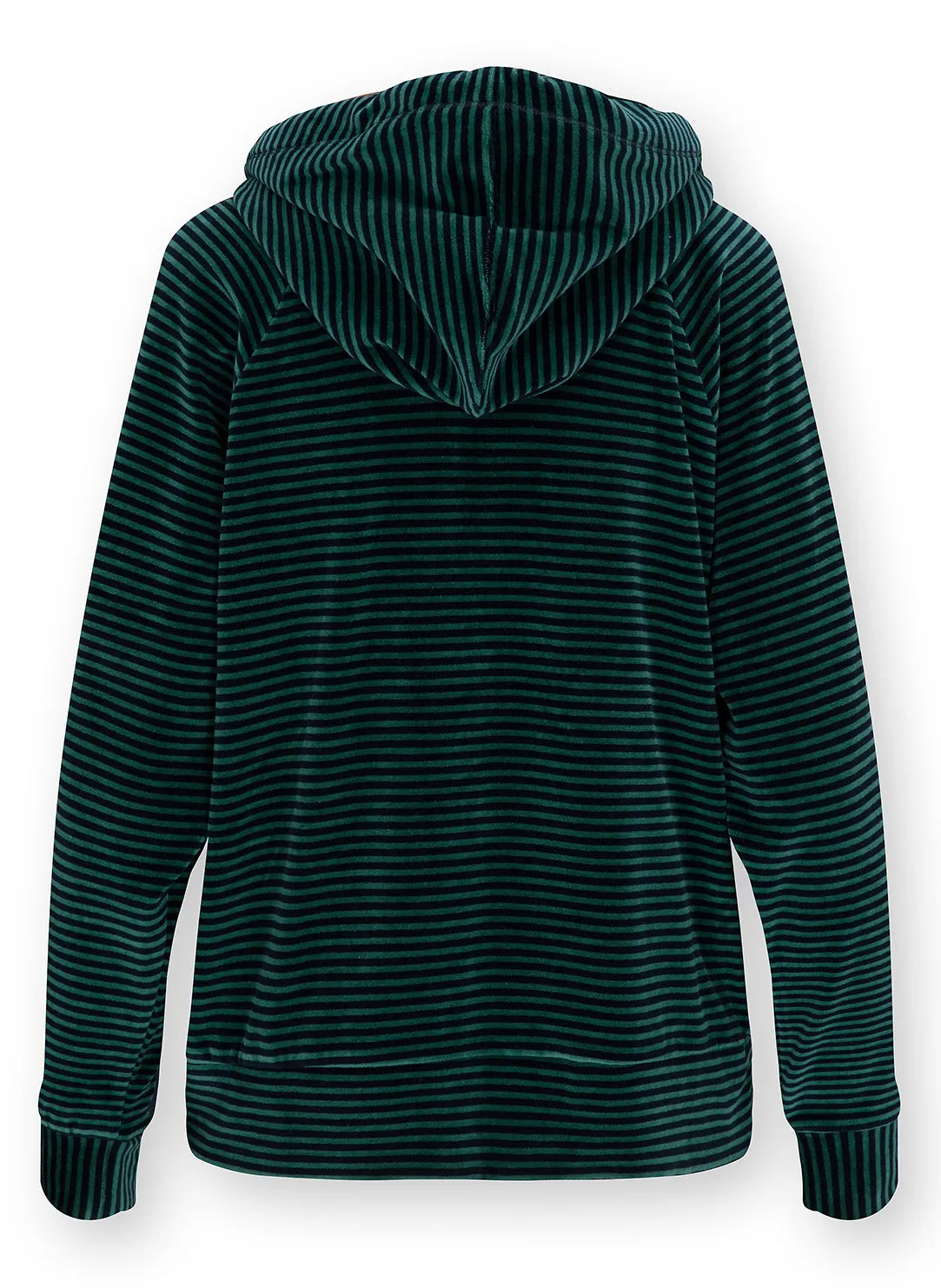 Velvet Little Sumo Stripe Blue Green Tamari Hooded Sweater