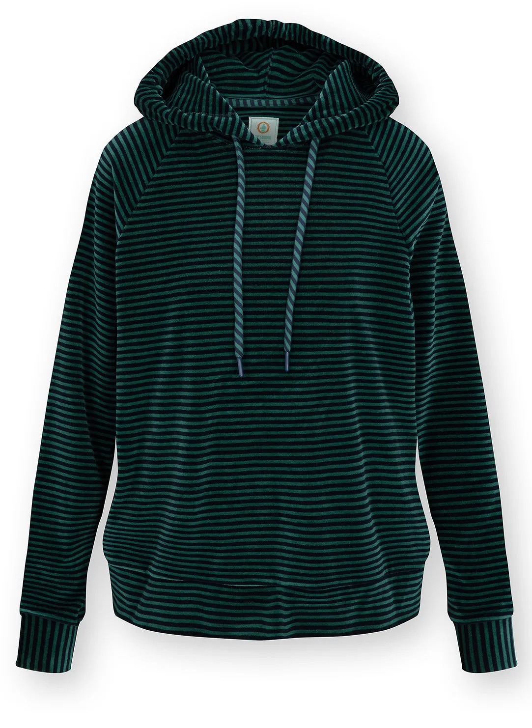 Velvet Little Sumo Stripe Blue Green Tamari Hooded Sweater